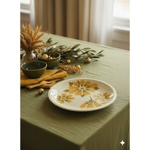 Vtg Mikasa Pastelle Sunray D6302 Platter, Japan, 70's, 12" Yellow Flowers